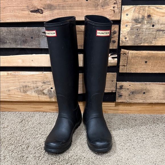 Hunter Original Tall Black Classic Boots Women’s Size 8 - Picture 1 of 8